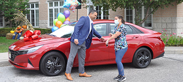 Grand prize winner Sonia Botas literally pinched herself to see if she was dreaming when she was announced as the winner of a brand new  2021 Hyundai Elantra