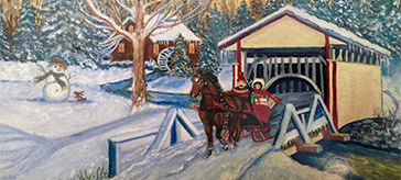 Leona’s painting of Shorty, which was featured on the 2021 holiday card