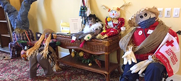 photo of scarecrow displays at Waterford Retirement Residence Barrie