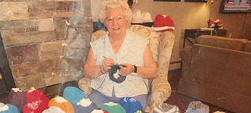Daisy Ferguson, 92, has been crocheting toques for the past six years to donate to the Salvation Army, and in March 2020, she completed her 1,000th toque.