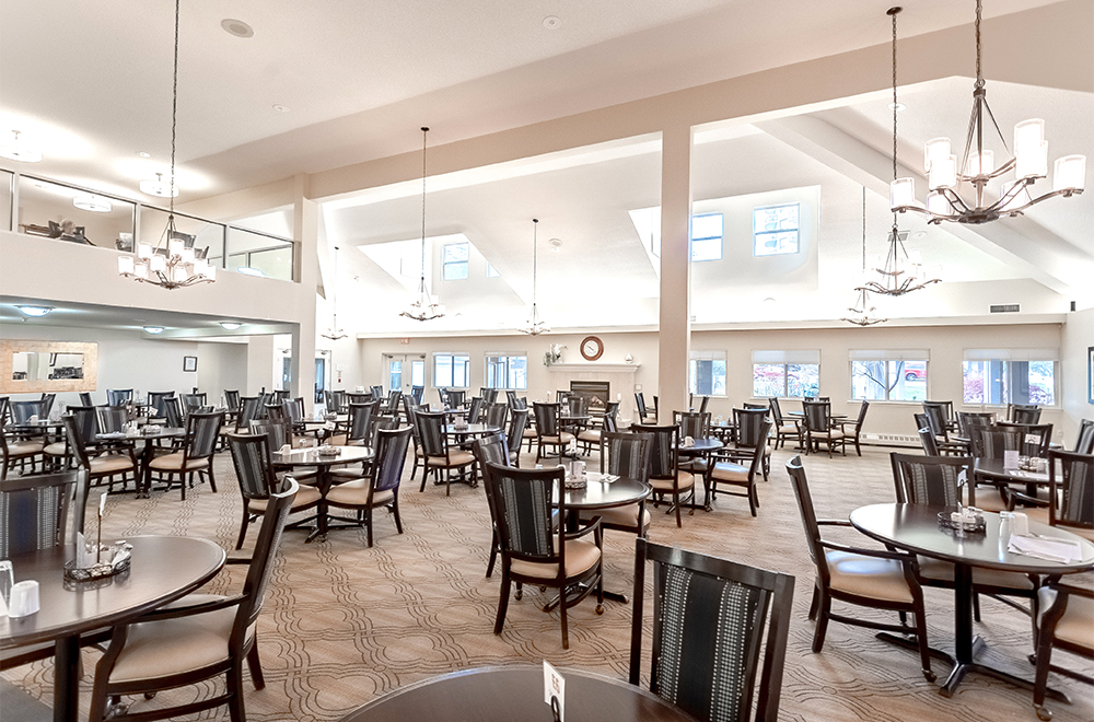 Close-up of the dining area at Masonville Manor Retirement Residence in London
