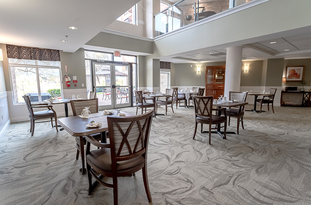 Dining area with nice view at Island View Retirement Residence in Arnprior
