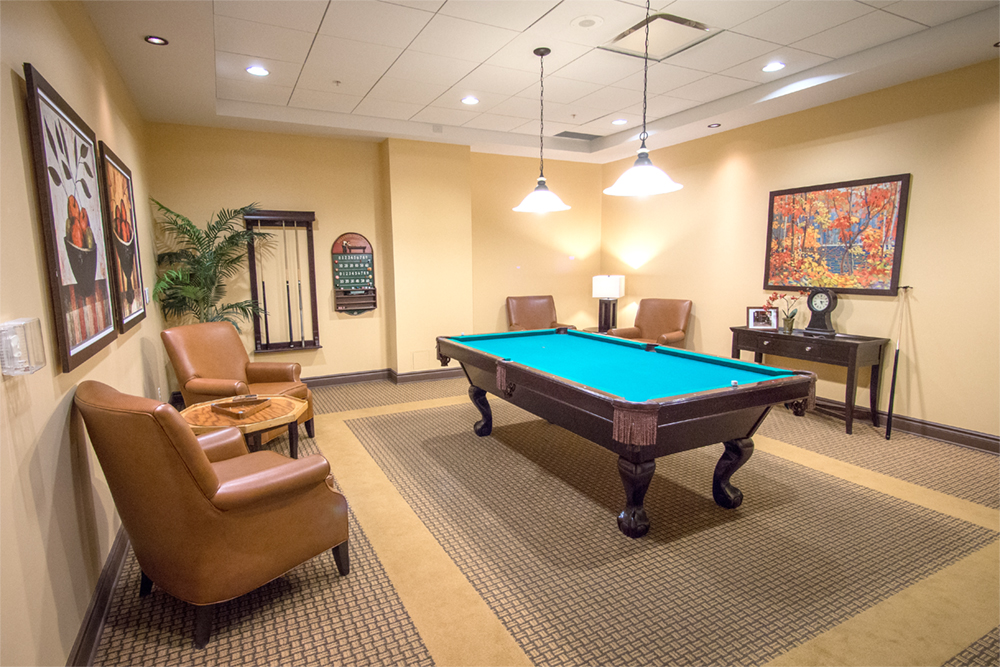 Entertainment area at Red Oak Retirement Residence