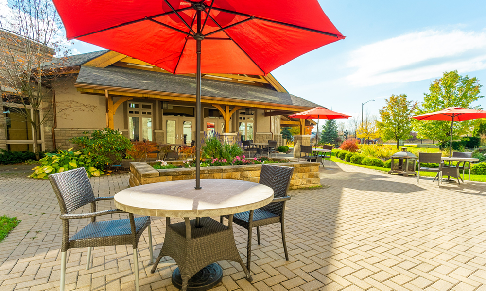 The outdoor patio at Waterford Kingston