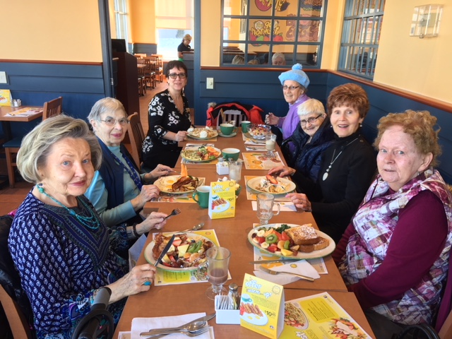 A group of ladies enjoying breakfast together at Cora’s. 