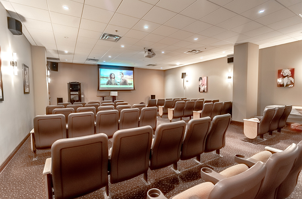 Movie room at Royale Place Retirement Residence in Kingston