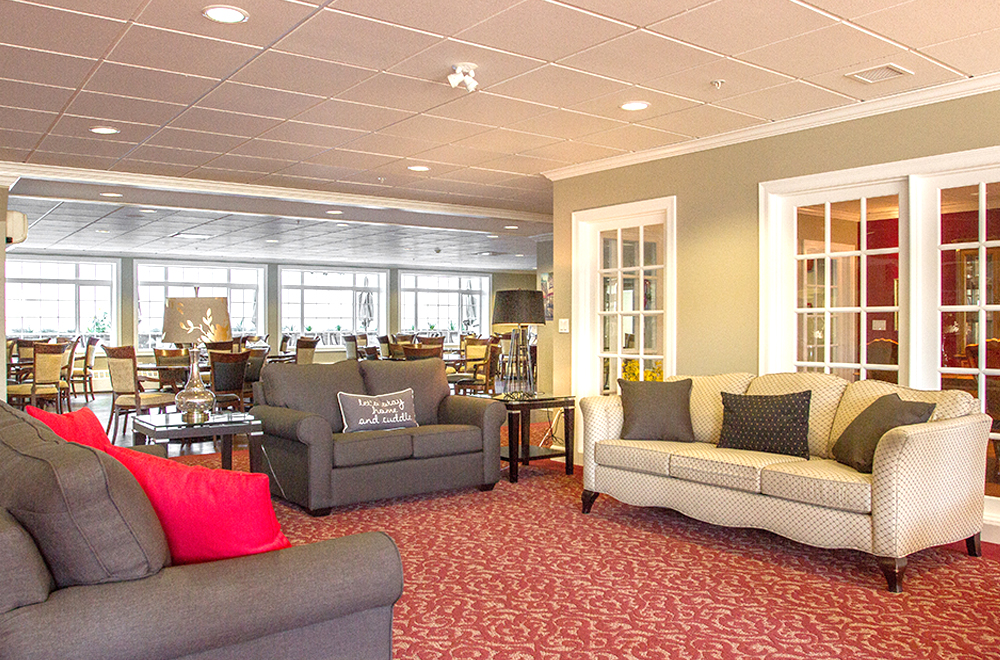 Relax area at The Shores Retirement Residence in Kamloops
