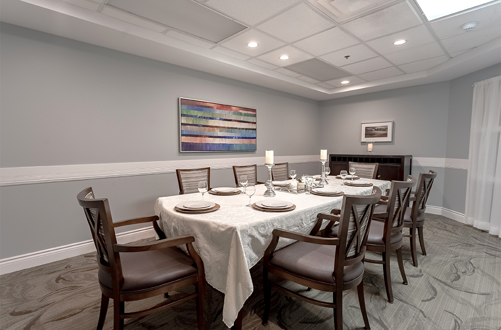 Private dining area at Island View Retirement Residence in Arnprior