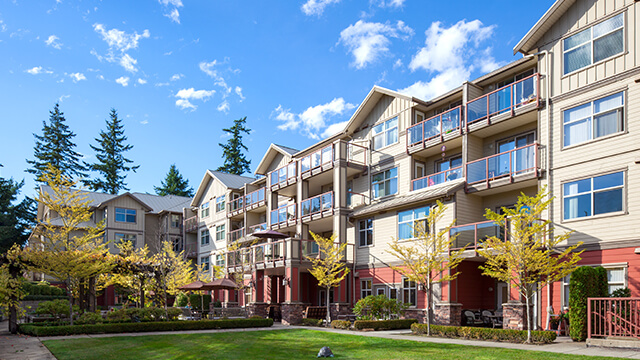 exterior shot of Pacifica Retirement Residence in Surrey , BC