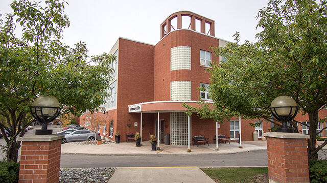 image of front entrance of Harmony Hills Care Community in Toronto