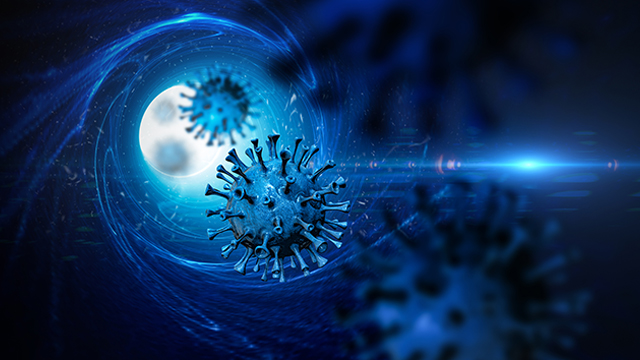Coronavirus Moving Through the Blue Tunnel