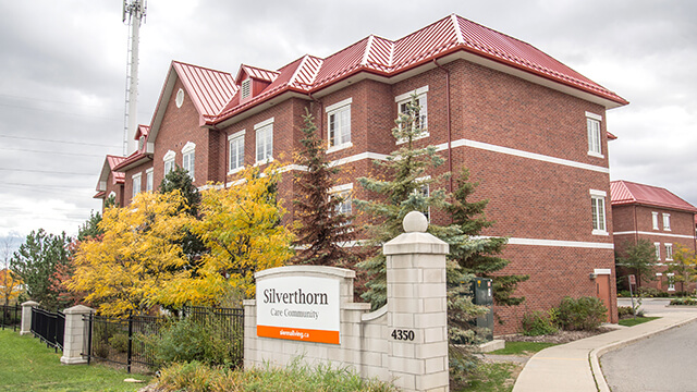 exterior shot of Silverthorn Care Community in Mississauga