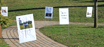 Signs of love and encouragement are scattered through the garden at the Quinte Gardens Retirement Residence in Belleville. 