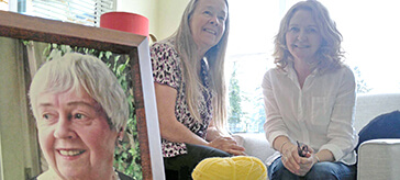 image of sisters Jennifer Studer (back left) and Charlotte Phillips reflect on their mother Jean Roe’s well-lived life Tuesday. 