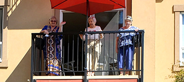  Thankful seniors express gratitude outside the Astoria Retirement Residence in Port Coquitlam.