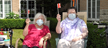 Residents from the Bradford Valley Care Centre enjoyed the singing of the National Anthem on Canada Day morning.