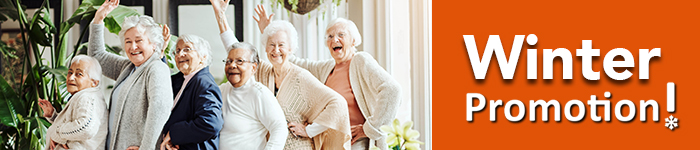 image of a group of female seniors posing for the photo cheerfully