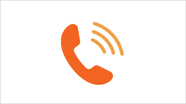 a phone graphic in orange colour