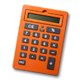 image of an orange calculator