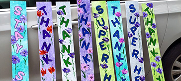 Local artist Sherry Beiers made 25 signs honouring essential service workers in Muskoka (Photo supplied by: Sherry Beiers)