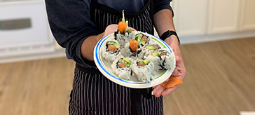 Brandon said cooking sushi