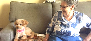 photo of Ruth and her furry friend, Holly