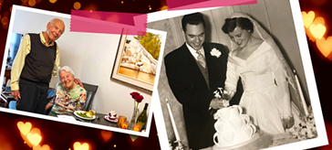 Bob and Ann Bennett on their wedding day and celebrating their 67th wedding anniversary 