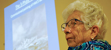 Sir Robert Barrie Project member and former City of Barrie mayor Janice Laking during a presentation on the municipality's namesake at Waterford Barrie retirement residence. 