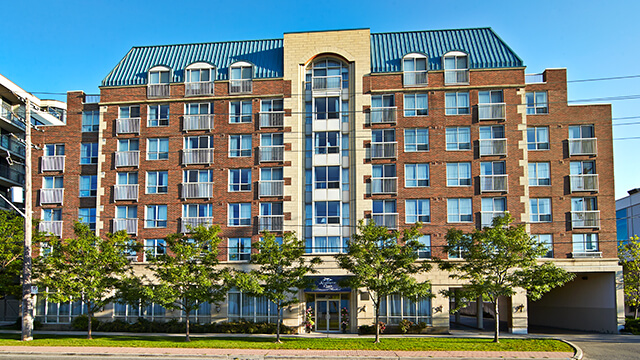 exterior shot of Kensington Place Retirement Residence in Toronto 