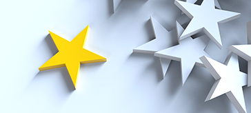 3d stars one yellow
