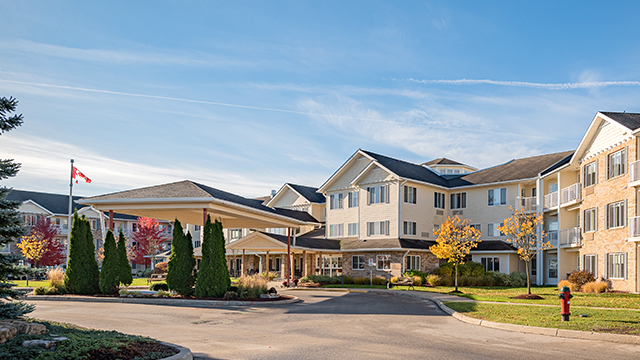 exterior shot of Court at Laurelwood Retirement Residence in Waterloo 