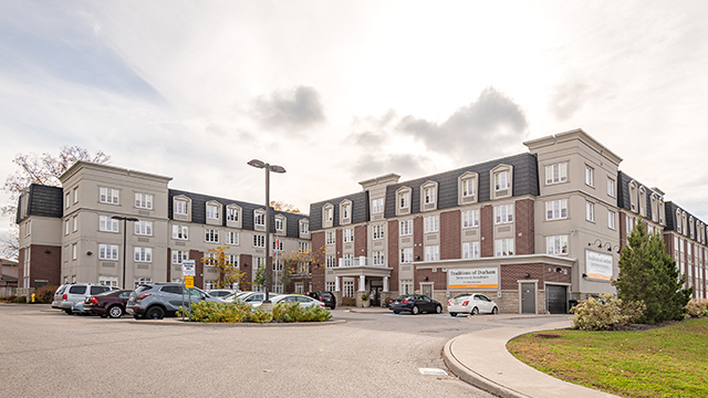 exterior shot of Traditions of Durham Retirement Residence in Oshawa 