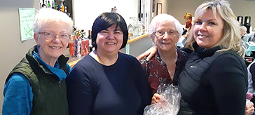 picture of the Sea Bonspiel event chair, Martha McArthur (left) is joined by Jenny and Bette Hutchinson, a senior retirement counselor from Peninsula Retirement Residence