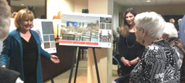 image of a presentation was made at Island Park Retirement Residence by Irka Dyczok, whose company Designfarm has been hired and is doing the interior design of the new build.